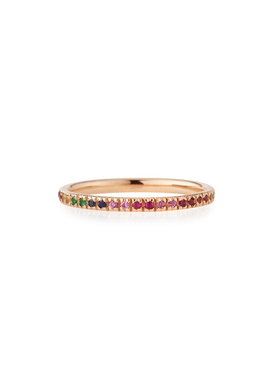 Sydney Evan 14k Rose Gold Rainbow Ring - Bergdorf Goodman