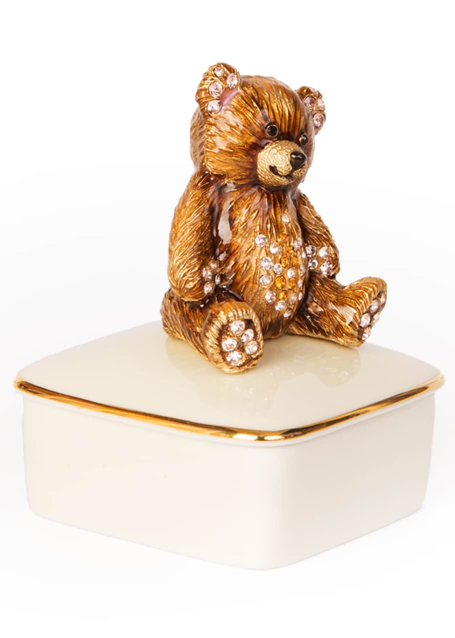 Jay Strongwater Teddy Bear Porcelain Box Bergdorf Goodman