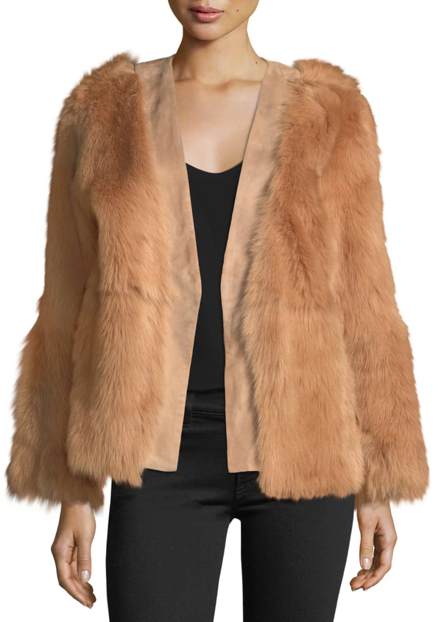 Long Sleeve Fur Wrap Jacket