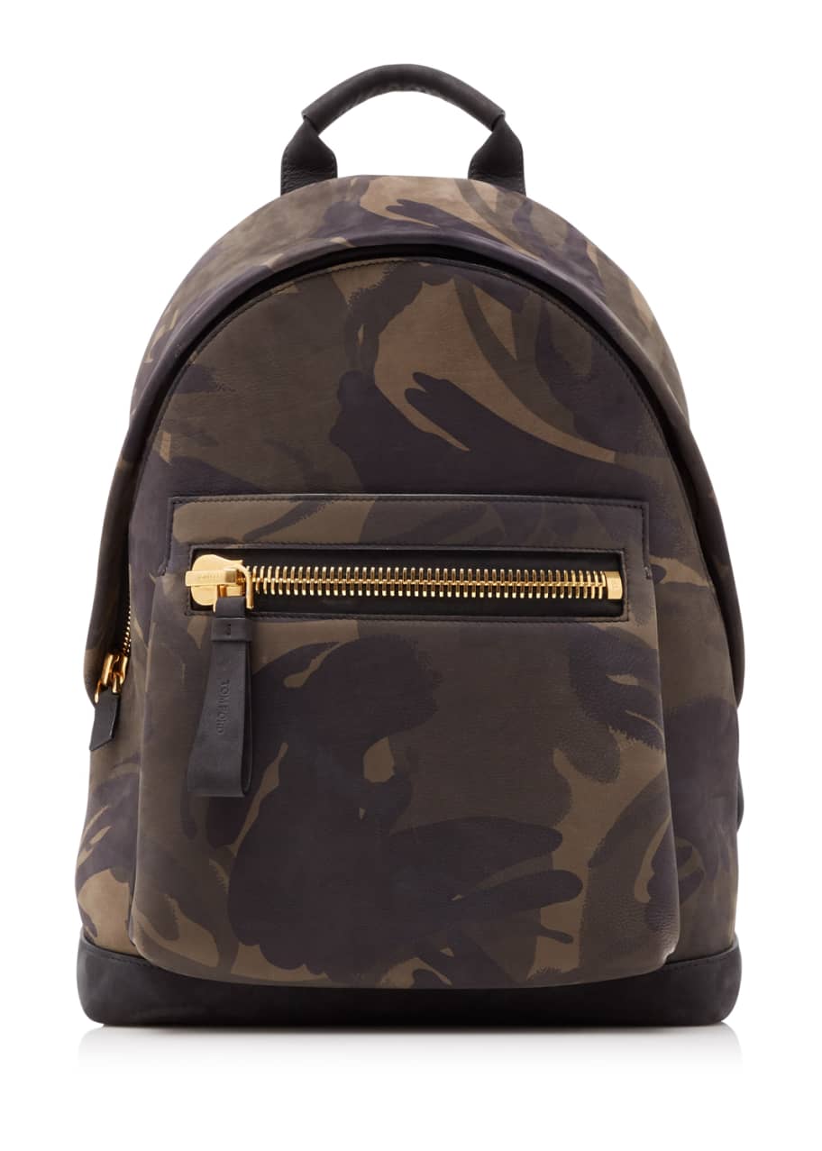 TOM FORD Men's Camouflage-Print Leather Backpack - Bergdorf Goodman