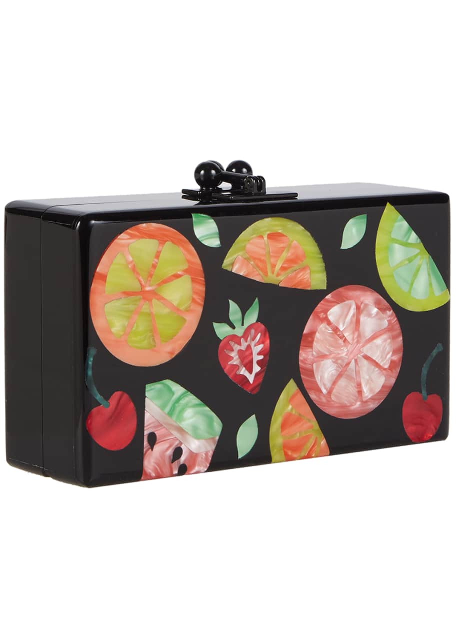 Edie Parker Jean Fruit Cocktail Frame Clutch Bag Black Bergdorf Goodman