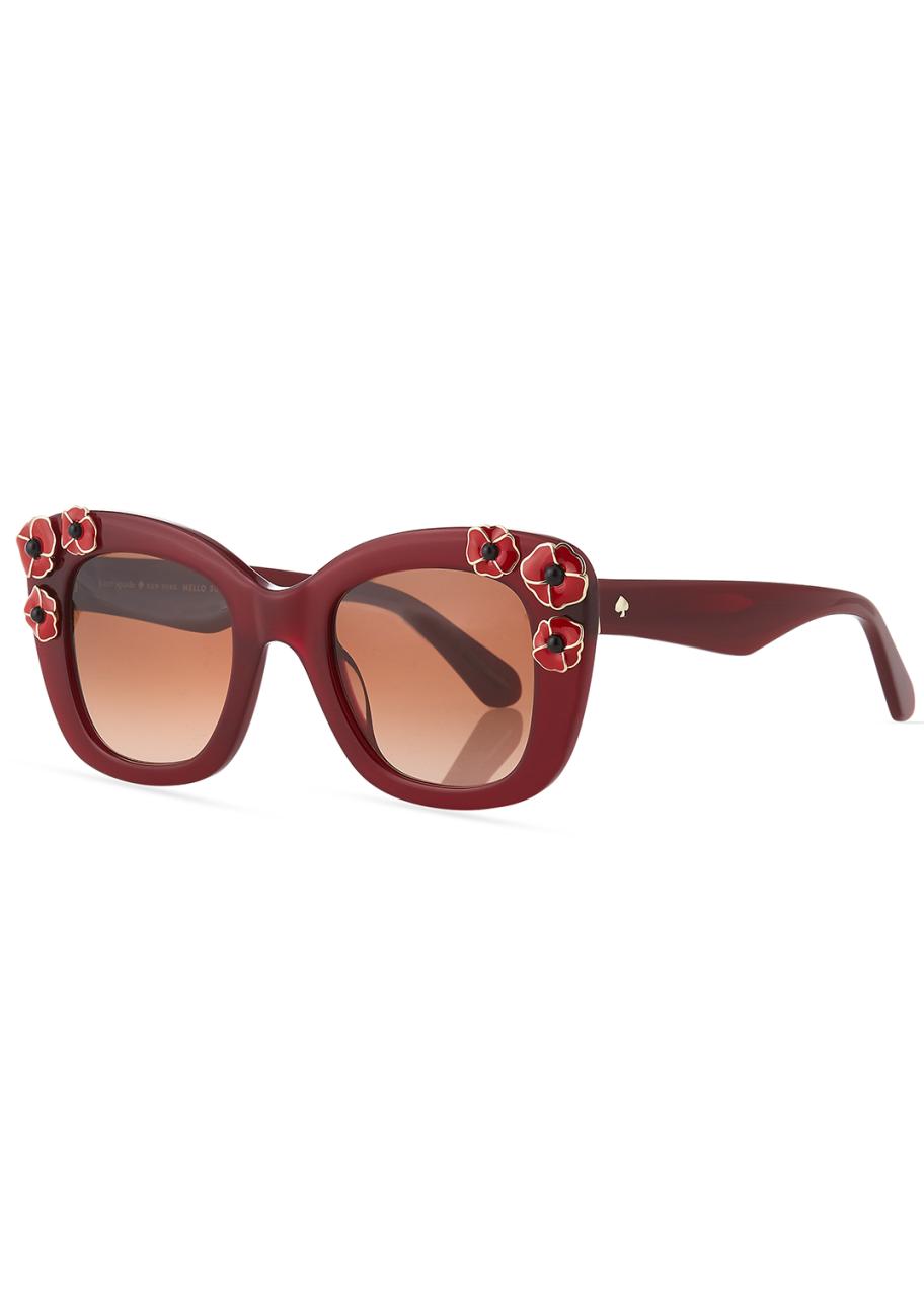 kate spade new york drystle flower-trim acetate sunglasses  display picture 1