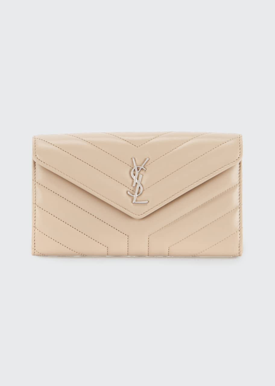 Saint Laurent Loulou Monogram YSL Continental V Flap Wallet