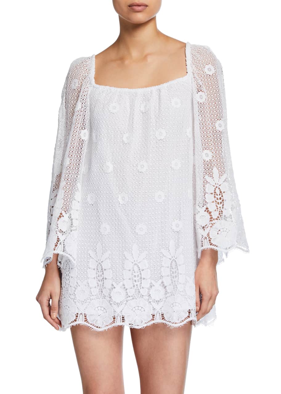 Miguelina Nicolette Sheer Lace Coverup Dress - Bergdorf Goodman