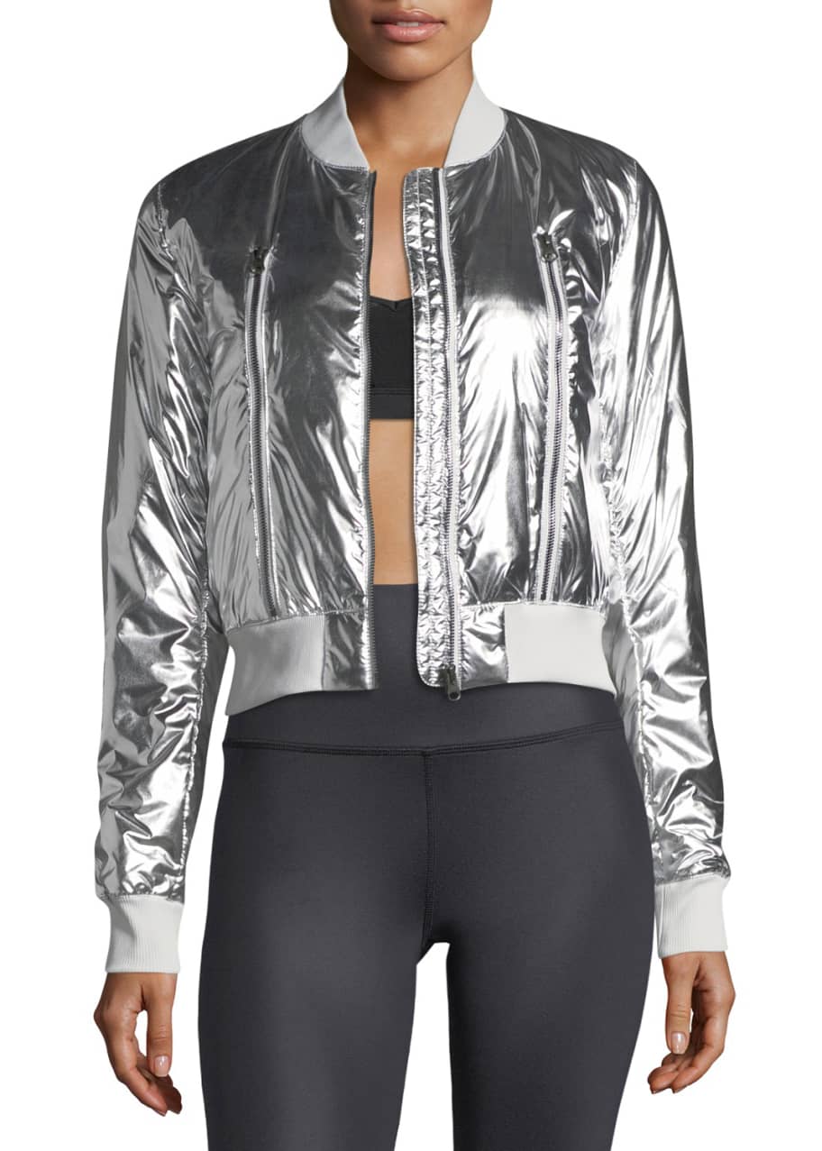 Alo Yoga Off-Duty Metallic Bomber Jacket - Bergdorf Goodman