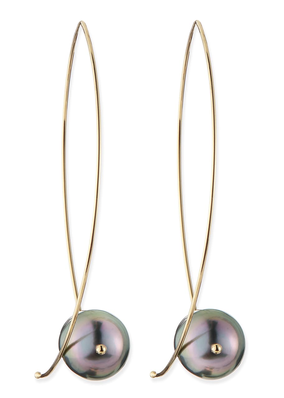 Mizuki 14k Gold Black Tahitian Pearl Earrings - Bergdorf Goodman