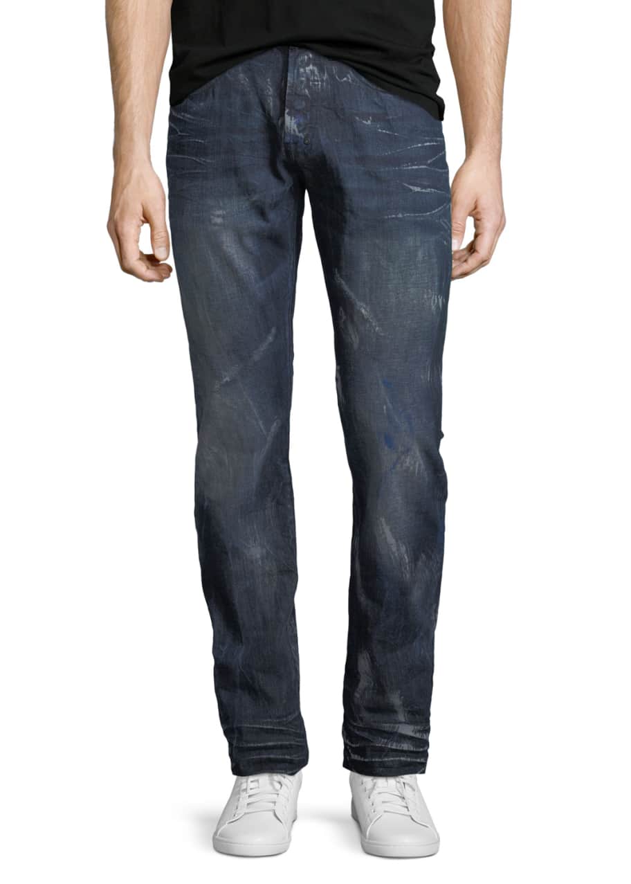 Image 1 of 1: Demon Distressed Slim-Straight Jeans