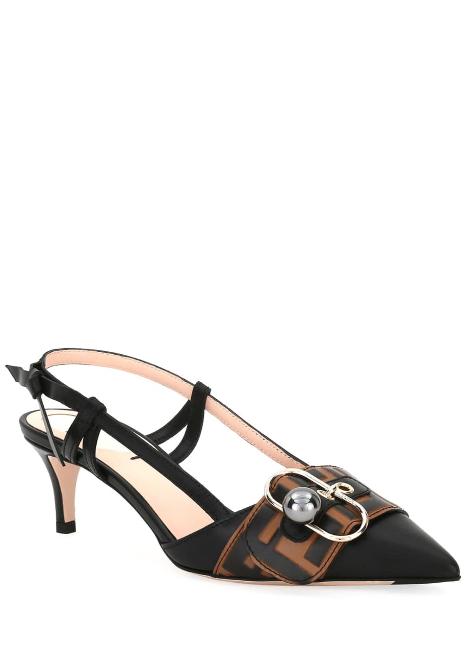 Fendi Pearland Leather Slingback Pumps - Bergdorf Goodman