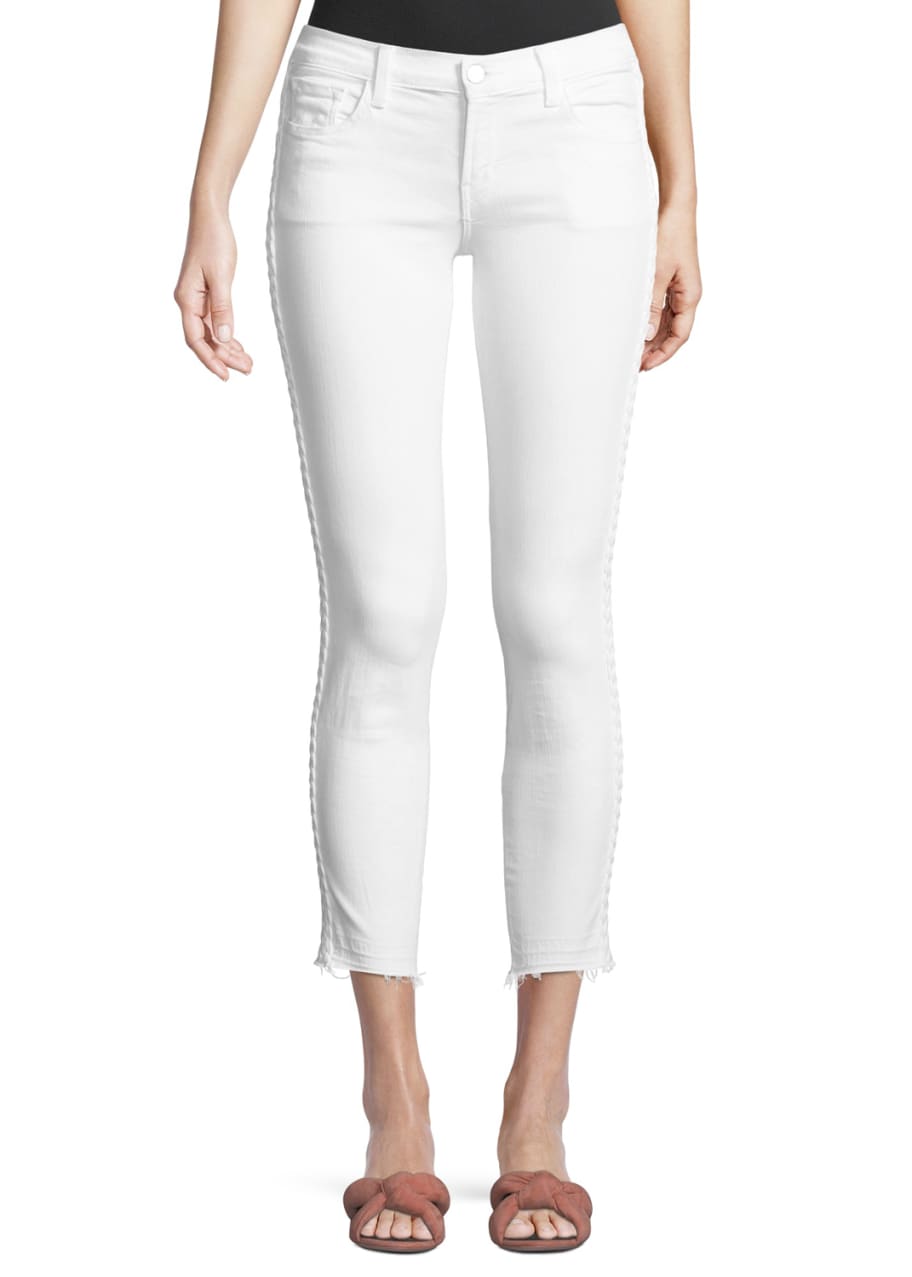 Image 1 of 1: 9326 Low-Rise Cropped Skinny Jeans with Braided Sides