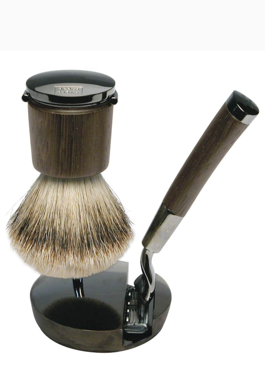 Image 1 of 1: Collezione Barbiere Deluxe Shaving Stand with Brush and Razor