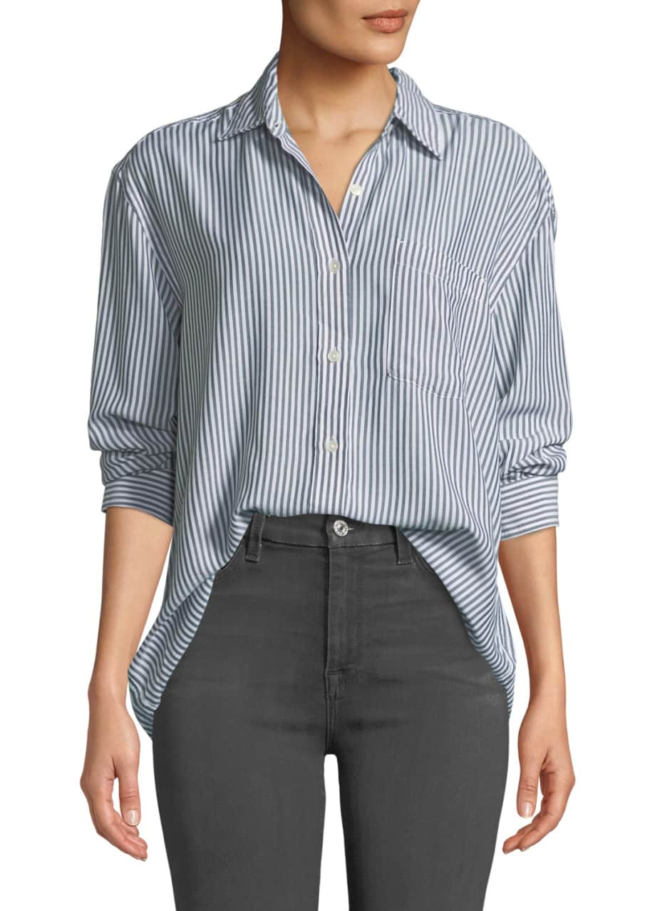 7 for all mankind Striped Long-Sleeve Button-Front Shirt - Bergdorf Goodman