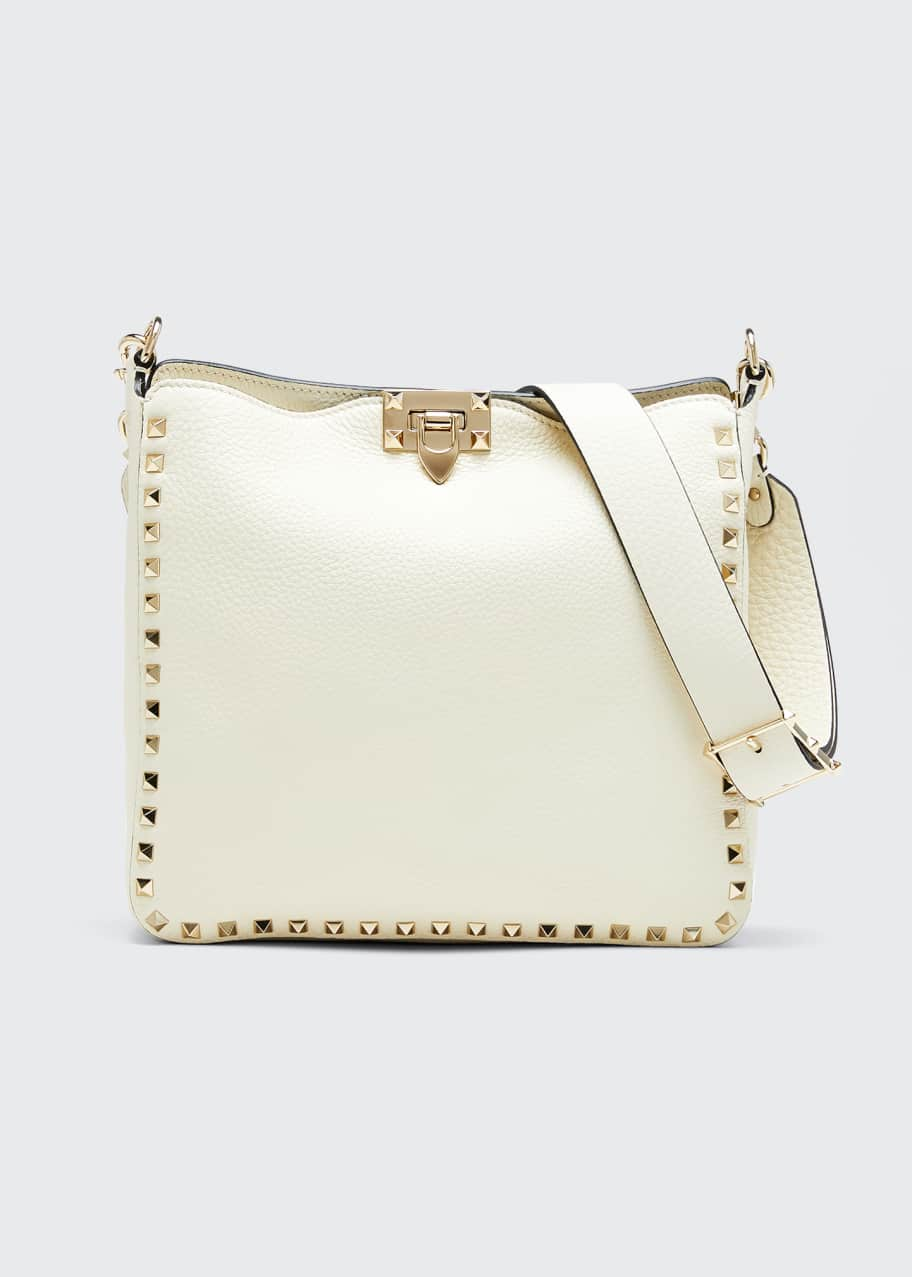 Valentino Garavani Rockstud Calfskin Hobo Crossbody Bag - Bergdorf Goodman