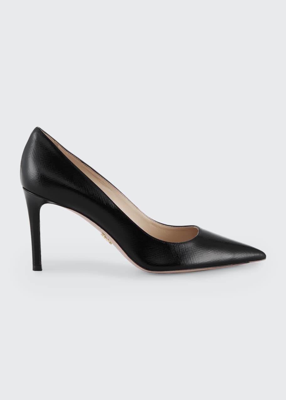 Prada Patent Saffiano Leather 85mm High Heel Pumps Bergdorf Goodman