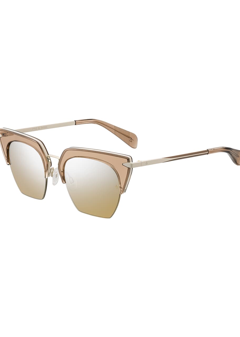 Rag & Bone Acetate & Metal CatEye Mirrored Sunglasses Bergdorf Goodman