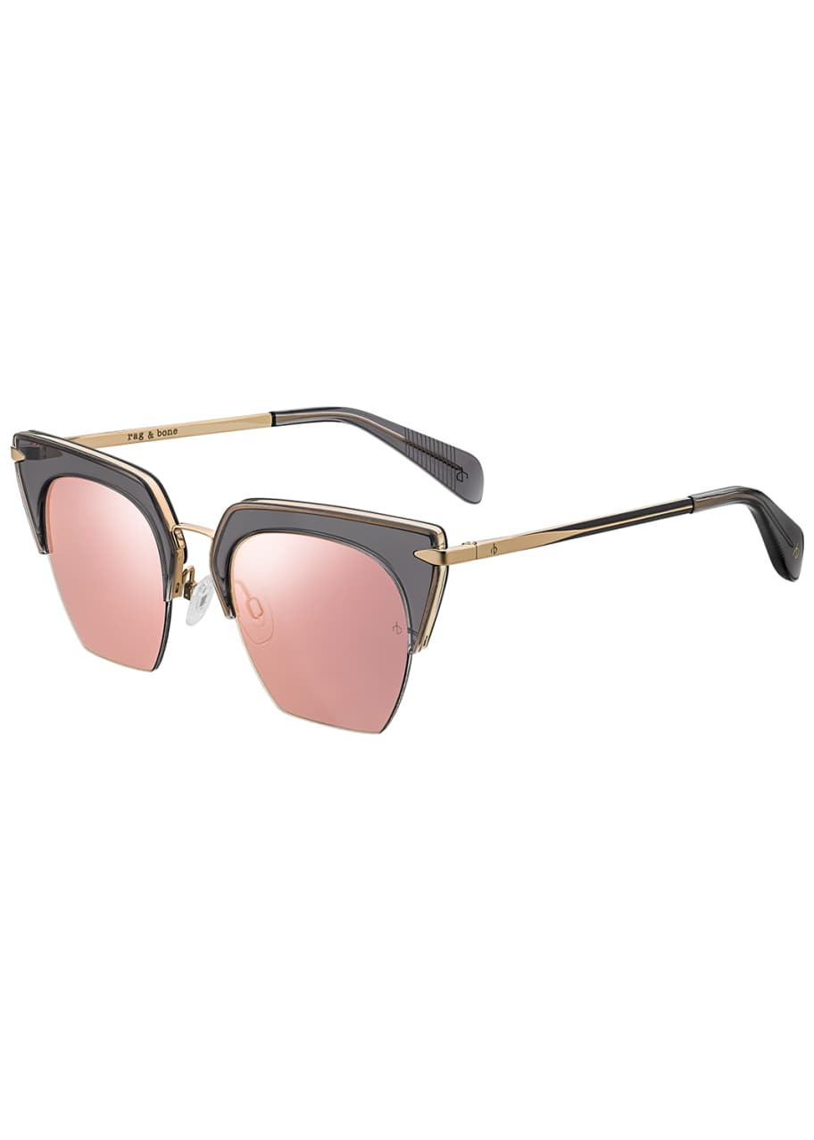 Rag & Bone Acetate & Metal CatEye Mirrored Sunglasses Bergdorf Goodman