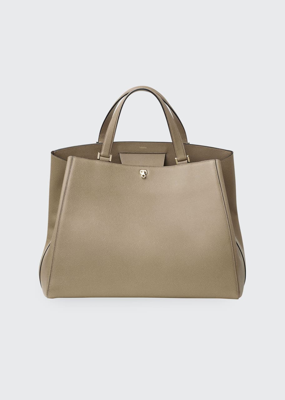 Image 1 of 1: Brera Large Leather Top-Handle Tote Bag