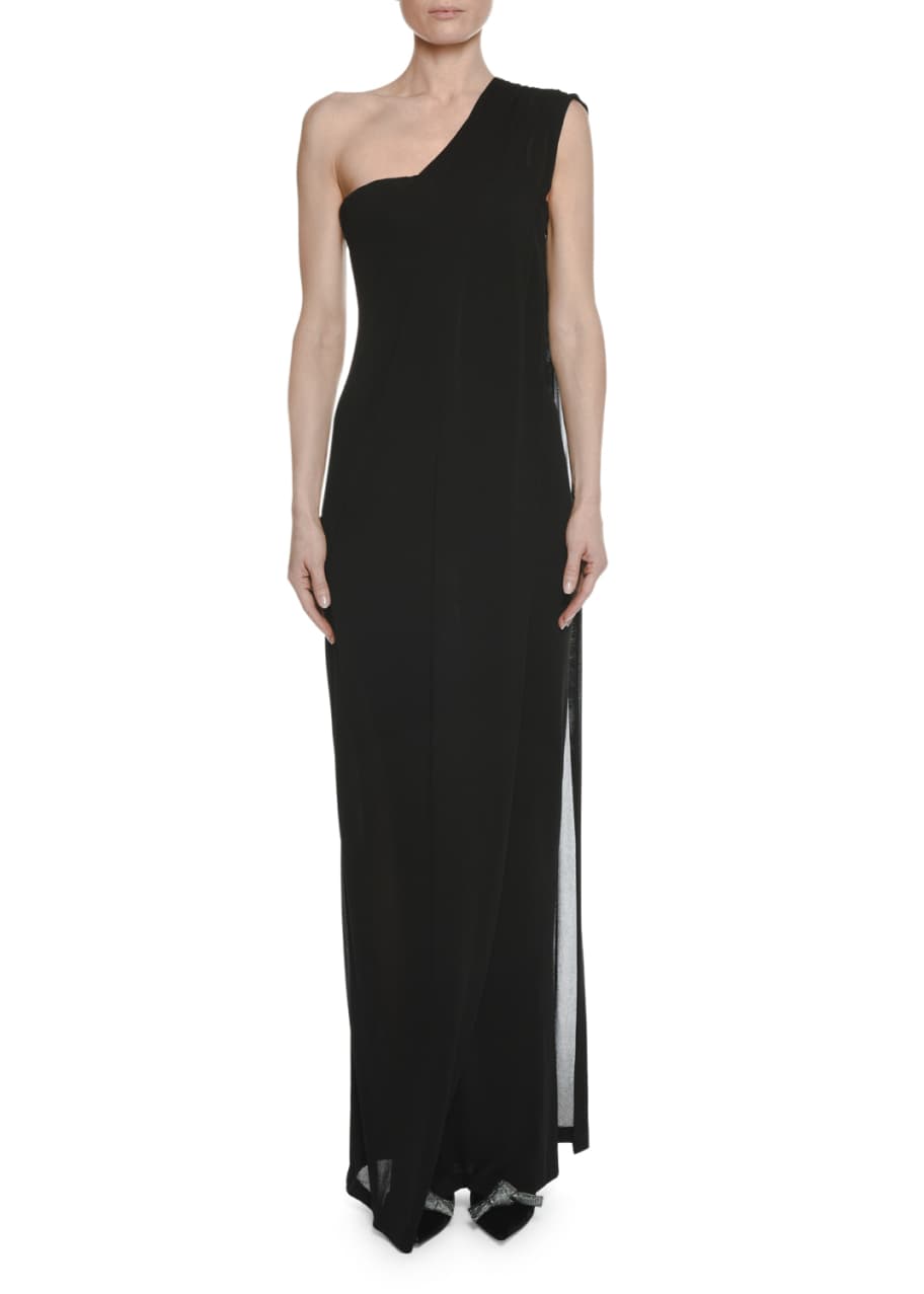 TOM FORD One-Shoulder Bustier Gown with Scarf Detail - Bergdorf Goodman