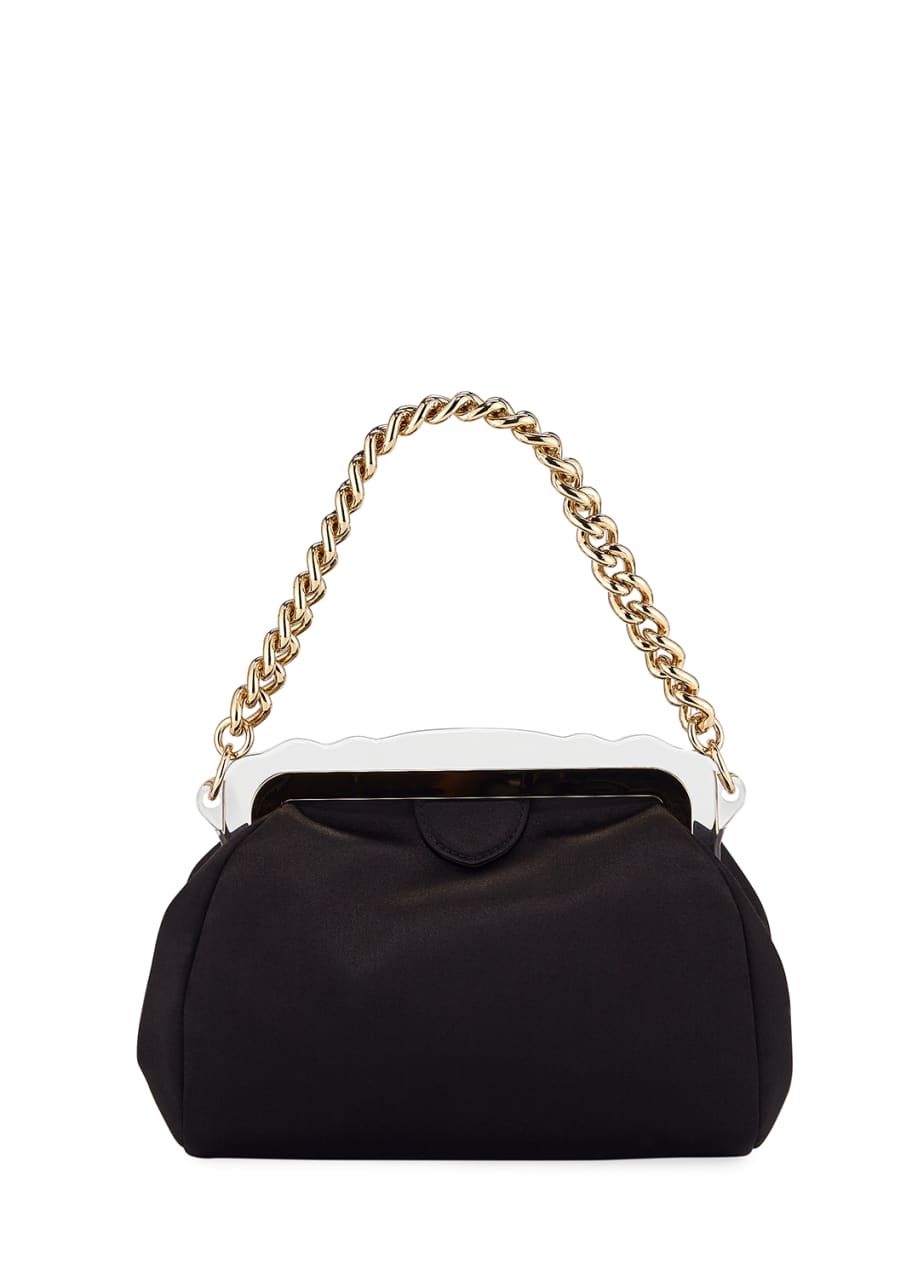 【Tomchan1028】Edie Parker 海外セレブクラッチ使用品 Edie Parker Aliza Framed Satin Chain-Handle Clutch Bag - Bergdorf