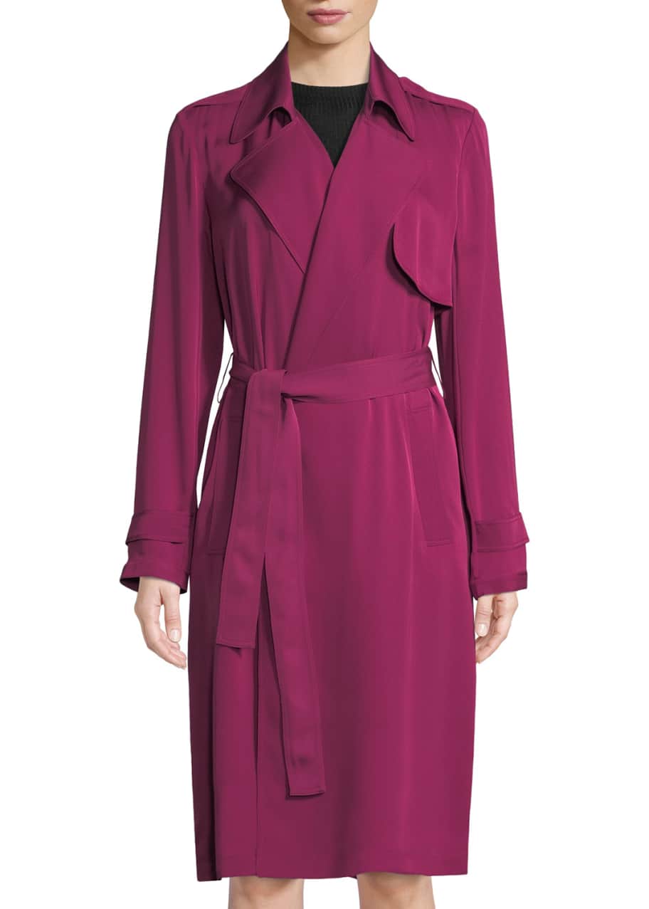 Theory silk trench clearance coat