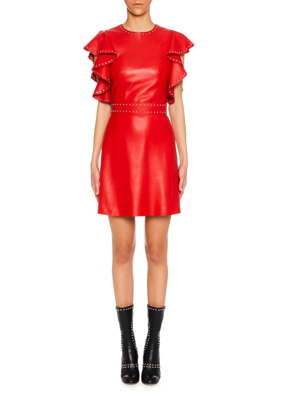 leather dress maxi Annora Faux Leather Maxi Dress