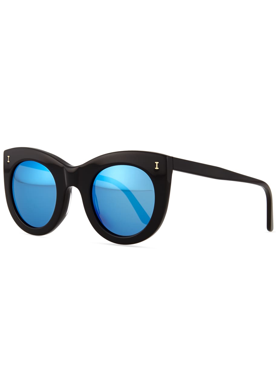 Illesteva Boca Mirrored Cat Eye Sunglasses Black Bergdorf Goodman