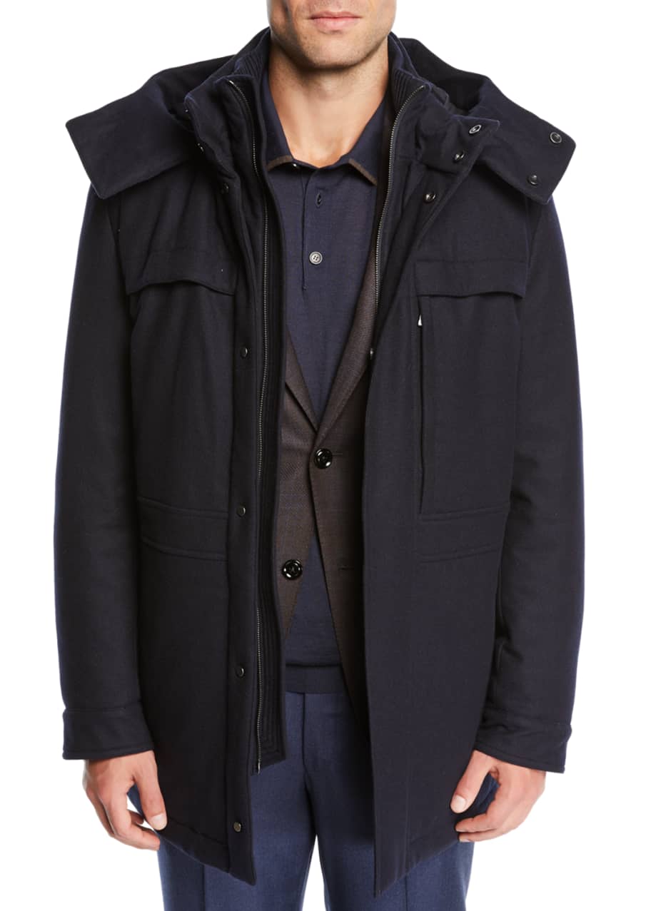 Ermenegildo Zegna Men's Elements Trofeo Cashmere Coat - Bergdorf Goodman