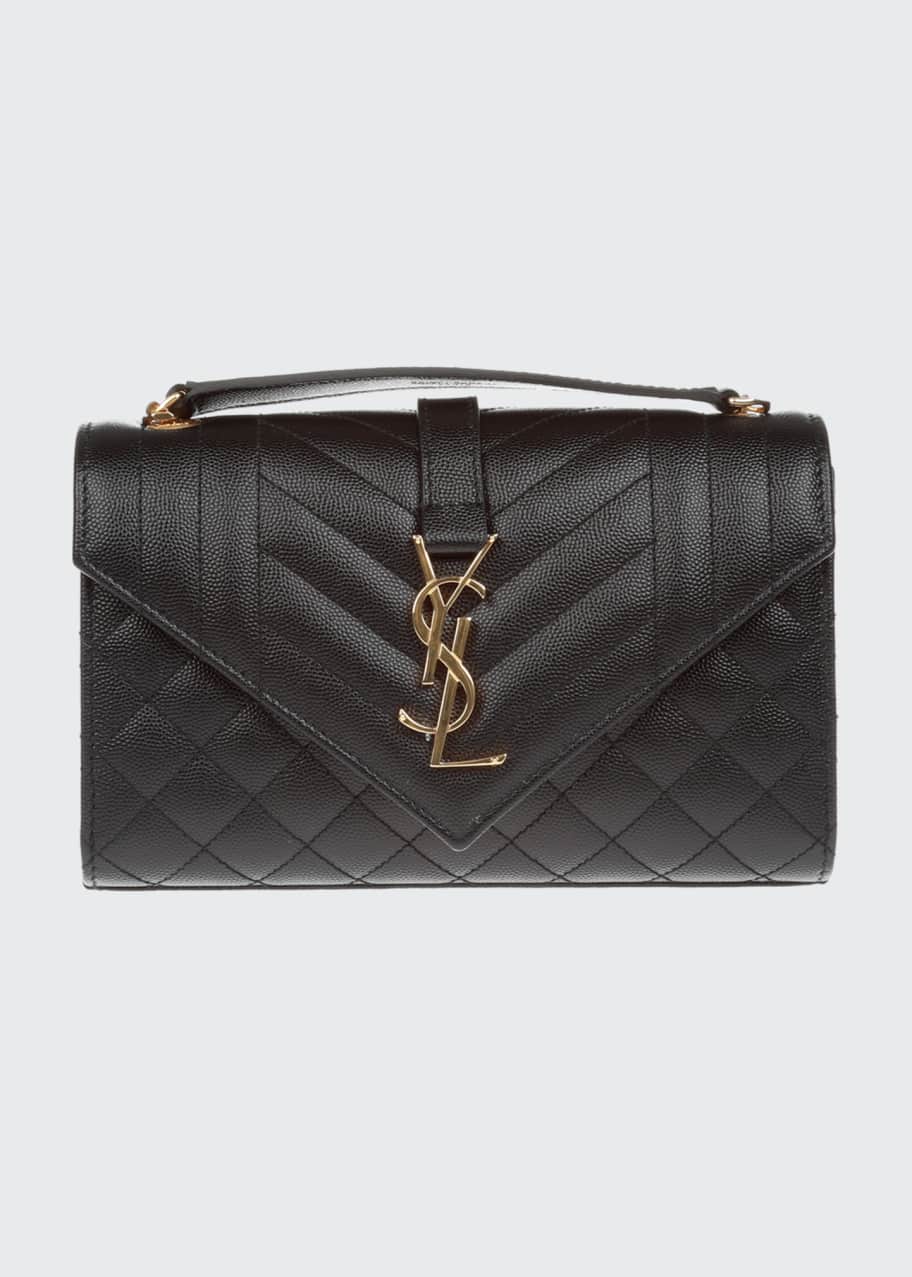 Saint Laurent Monogram YSL Envelope Small Chain Shoulder Bag Golden