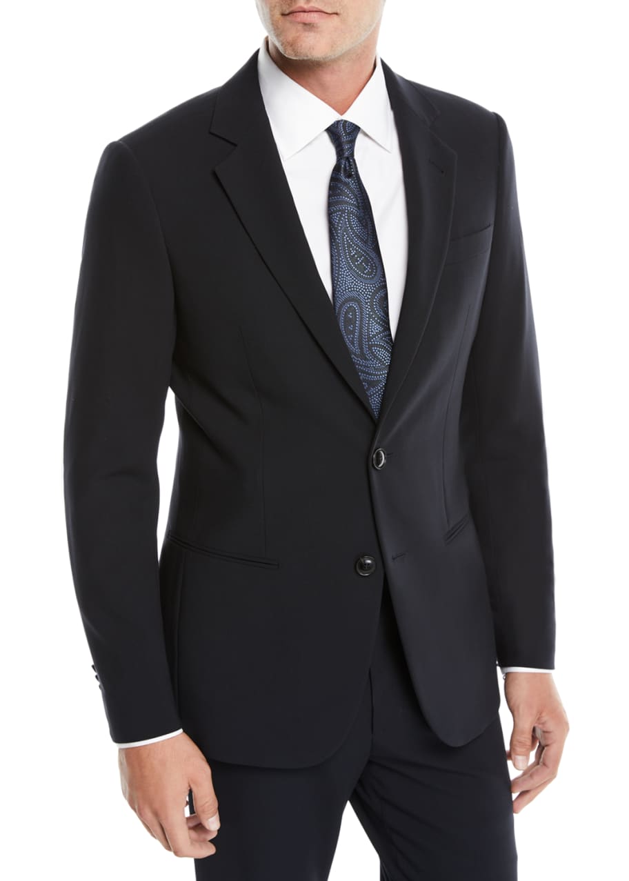 Giorgio Armani Men's Crepe Wool Two-Piece Suit, Navy - Bergdorf Goodman