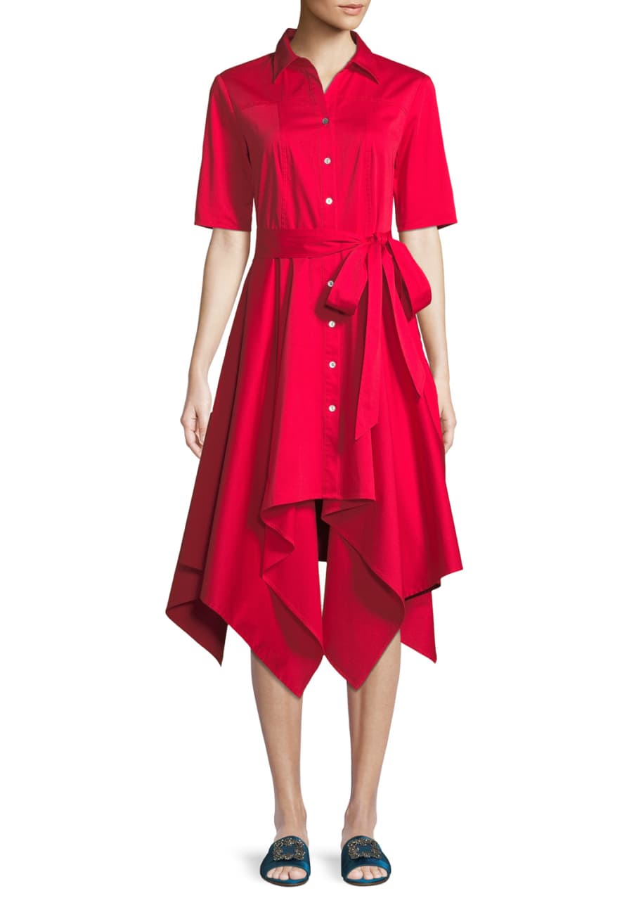 Image 1 of 1: Lucy Shirt Dress w/ Hanky Hem