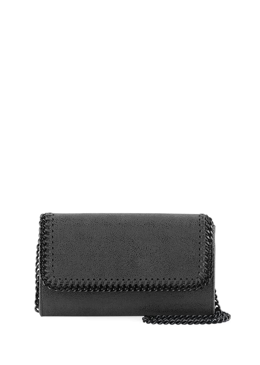 Image 1 of 1: Falabella Shiny Dotted Chamois Crossbody Bag (Black Hardware)