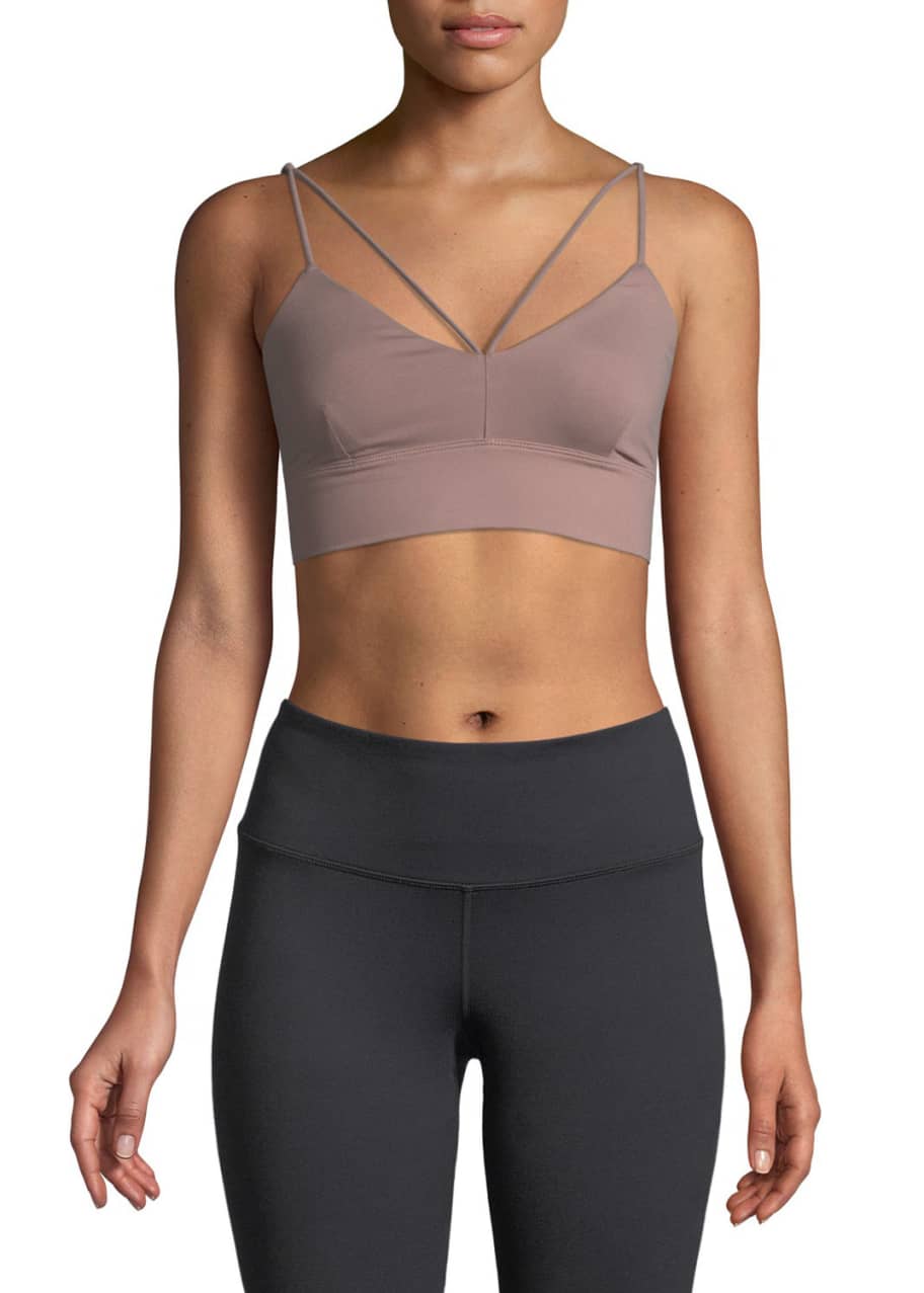 Glisten V Neck Strappy Sports Bra
