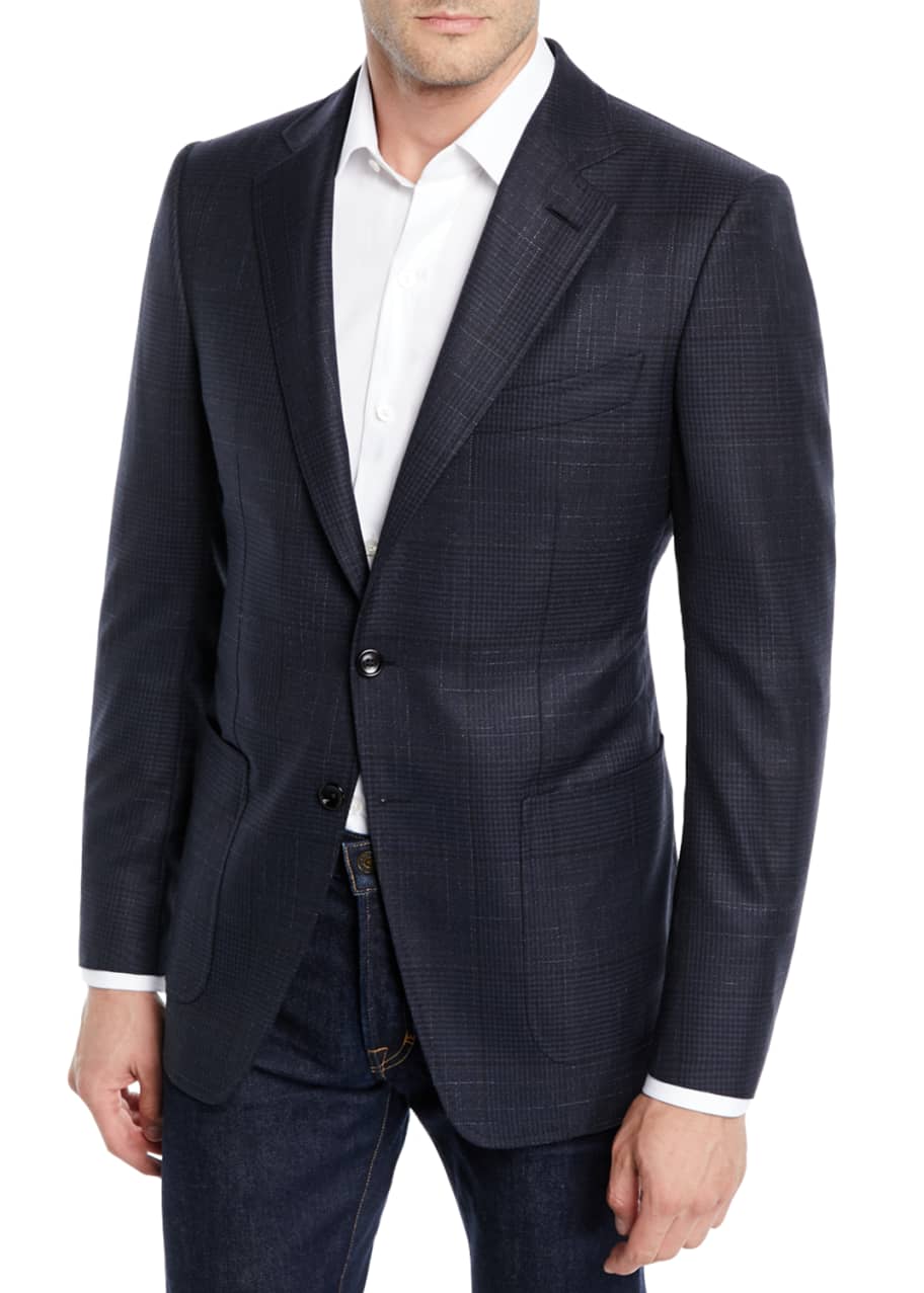 TOM FORD Men's O'Connor Plaid WoolSilk Sport Jacket Bergdorf Goodman