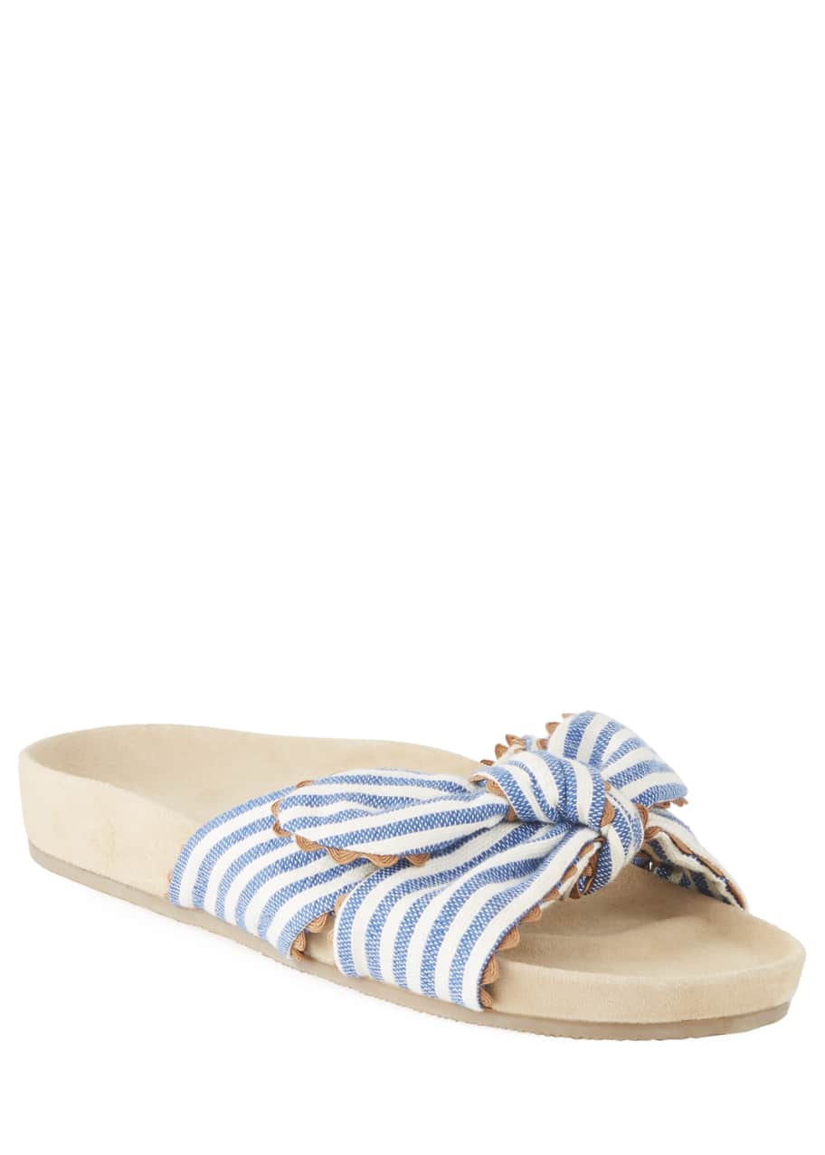 Beattie Knotted Striped Pool Slide Sandals