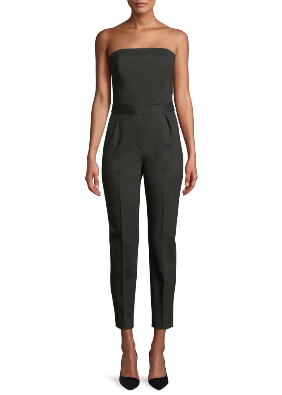Image 1 of 1: City Strapless Tux Wool Skinny Jumpsuit