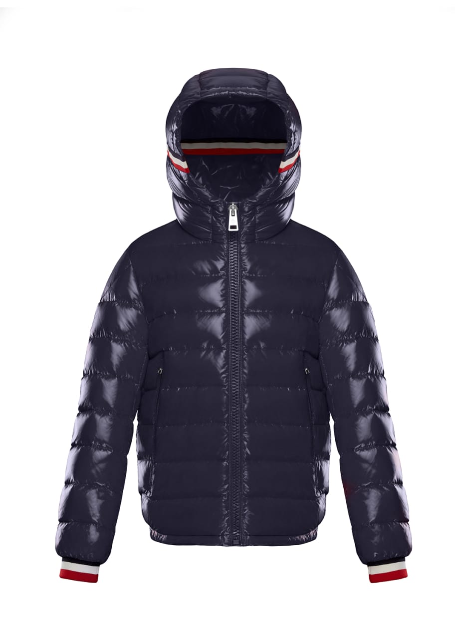 Moncler Alberic Puffer Jacket w Flag Details Navy Size 4 6 Bergdorf Goodman