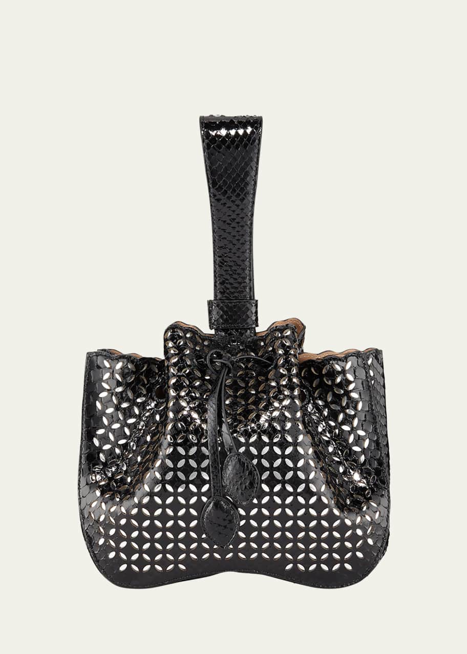 ALAIA Rose Marie Small Python Wristlet Bucket Bag Bergdorf Goodman