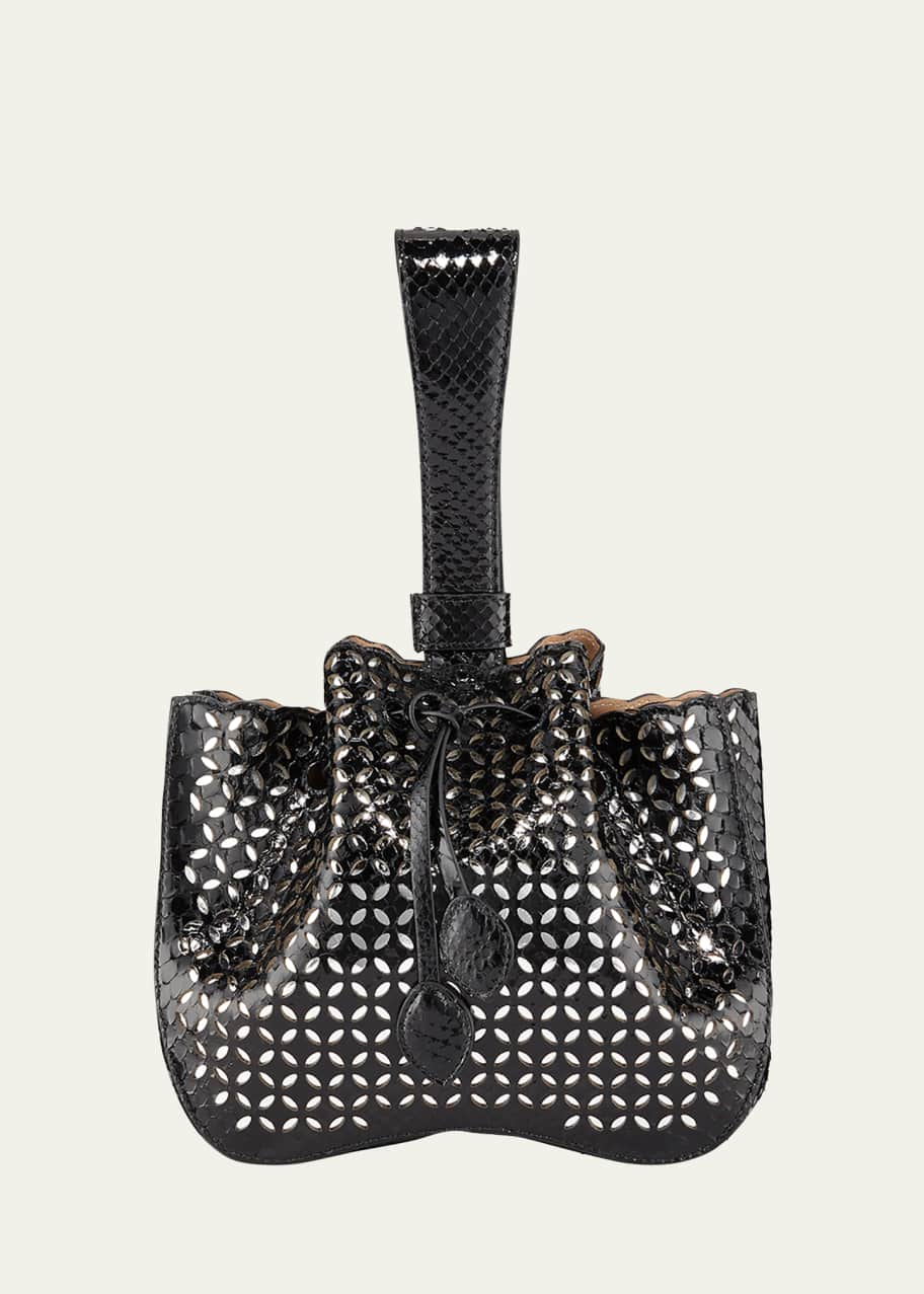 ALAIA Rose Marie Small Python Wristlet Bucket Bag - Bergdorf Goodman