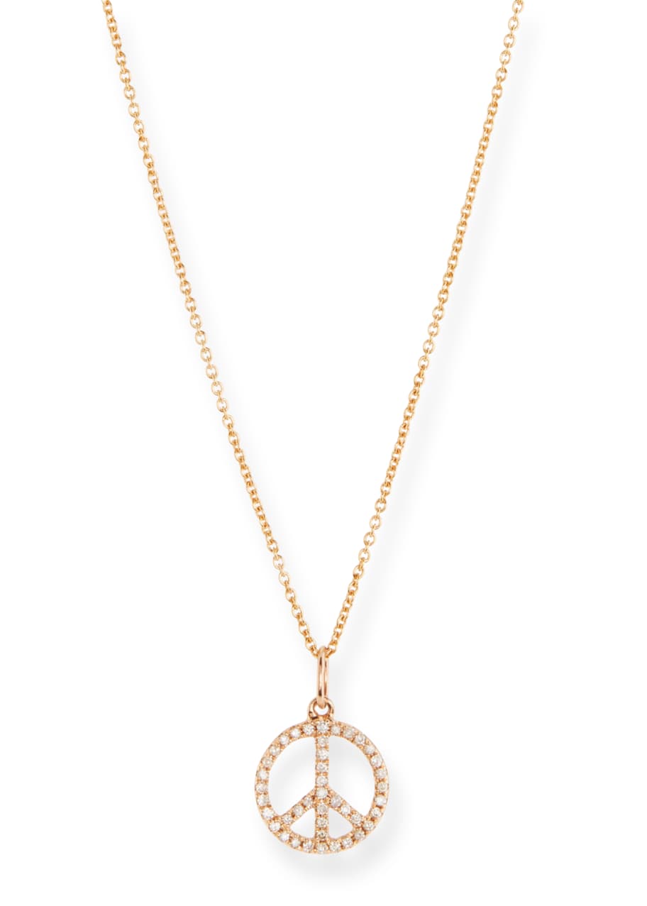 Image 1 of 1: Kids' Diamond Mini Peace Sign Necklace