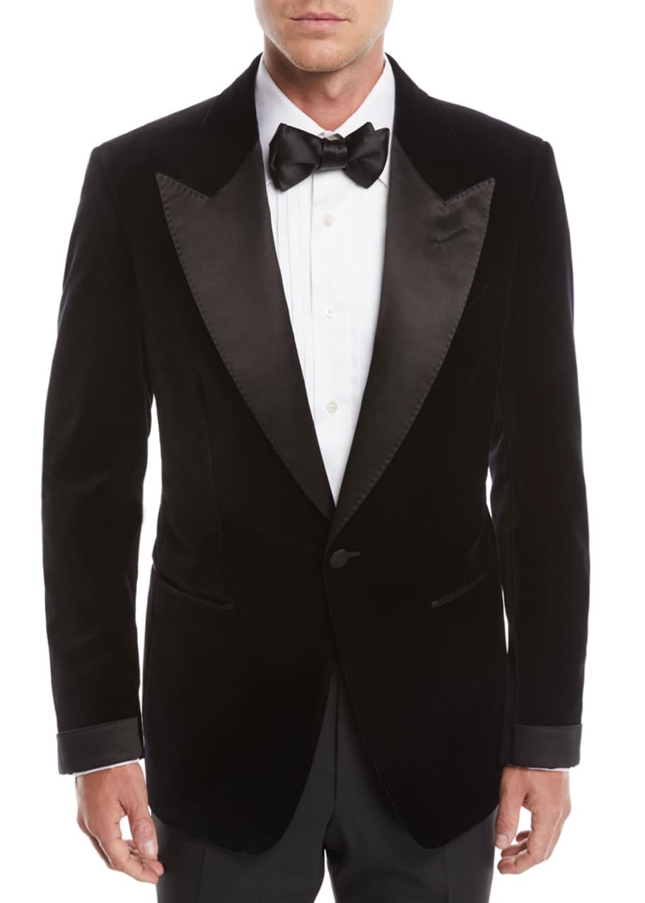 TOM FORD Men's Shelton Shawl-Collar Liquid Velvet Tuxedo Jacket ...