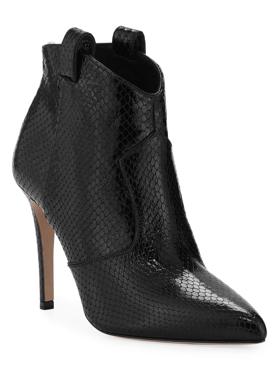 Loretta Embossed Leather Western Booties