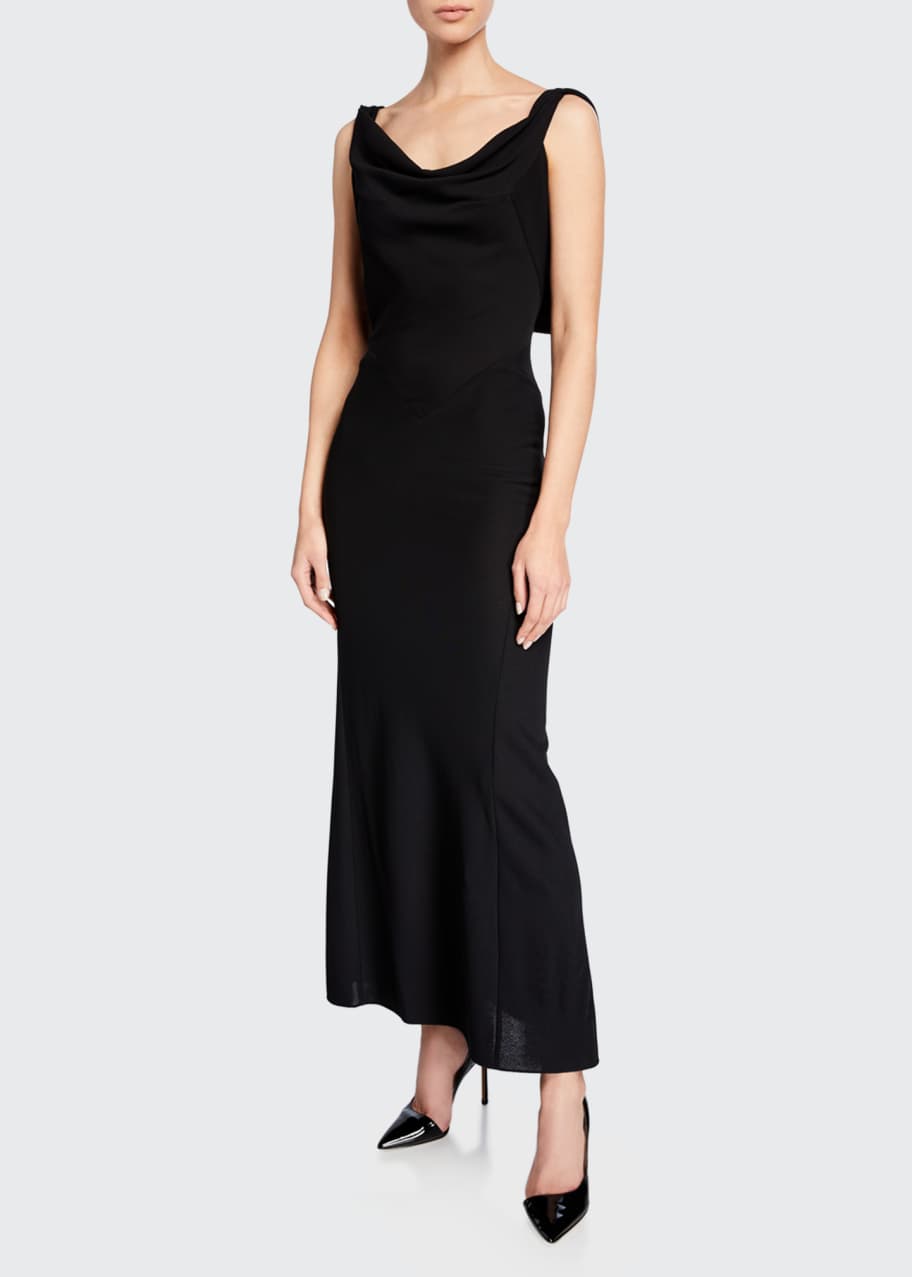 ALAIA Cowl-Neck Winged-Back Gown - Bergdorf Goodman