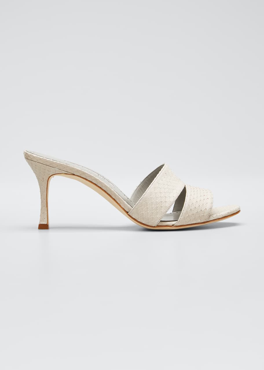 Image 1 of 1: Iacopo Snakeskin Slide Sandals