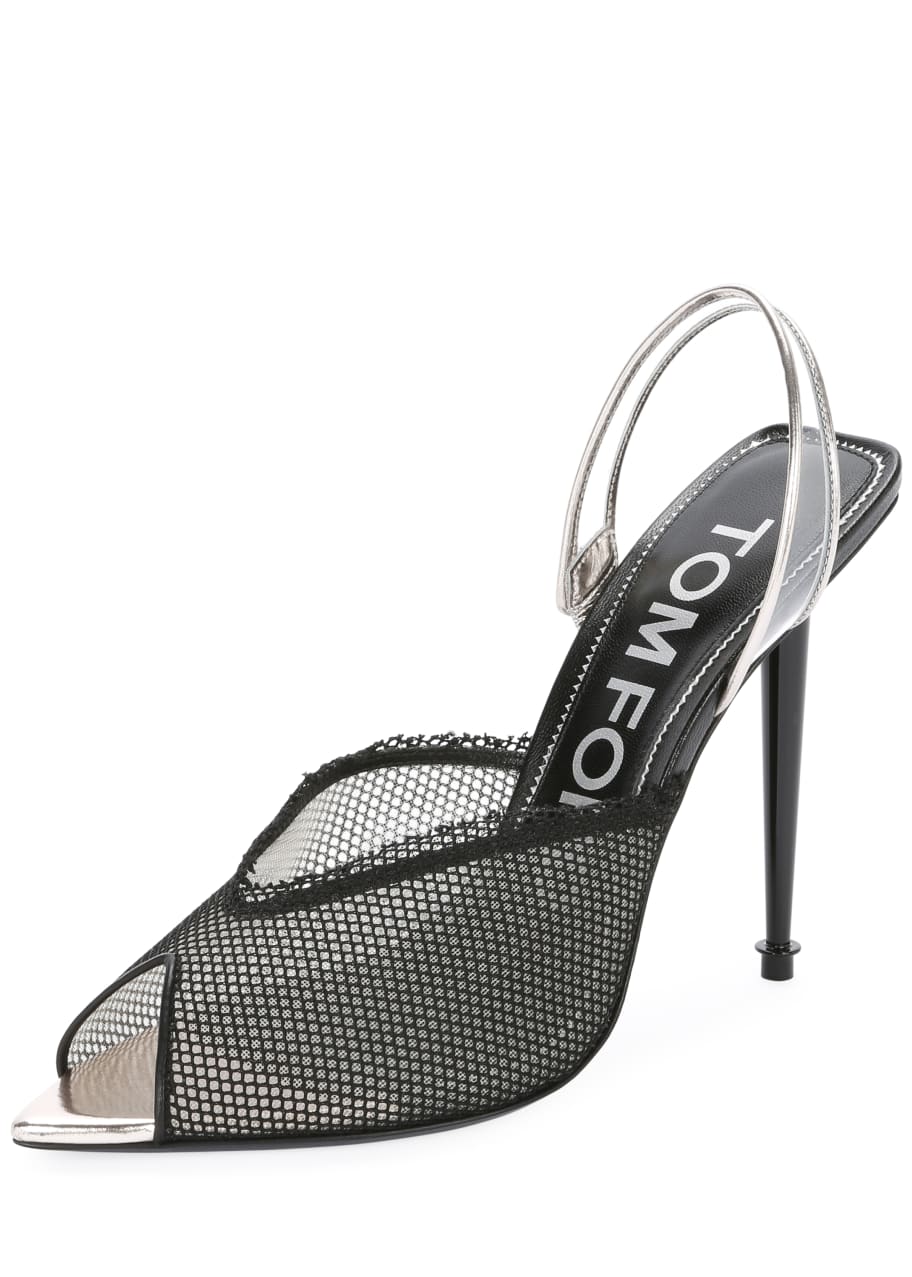 TOM FORD Mesh Open Toe Halter Pumps Bergdorf Goodman