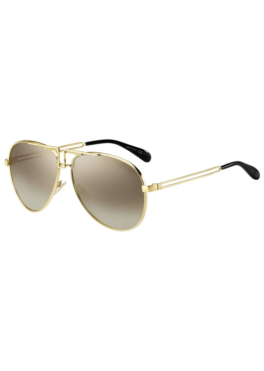 Givenchy Metal Cutout Aviator Sunglasses - Bergdorf Goodman