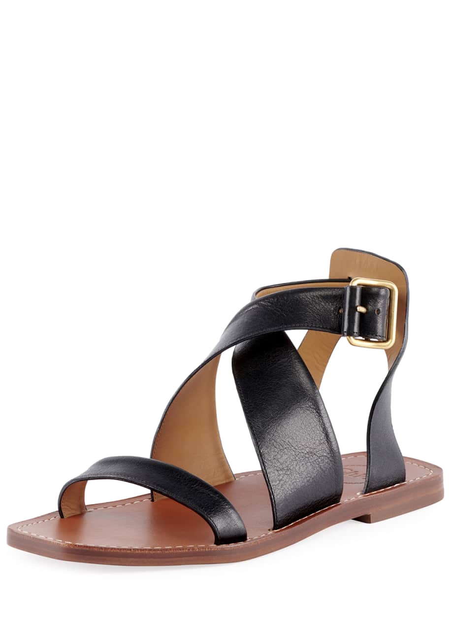 Chloe virginia leather flat sandals sale