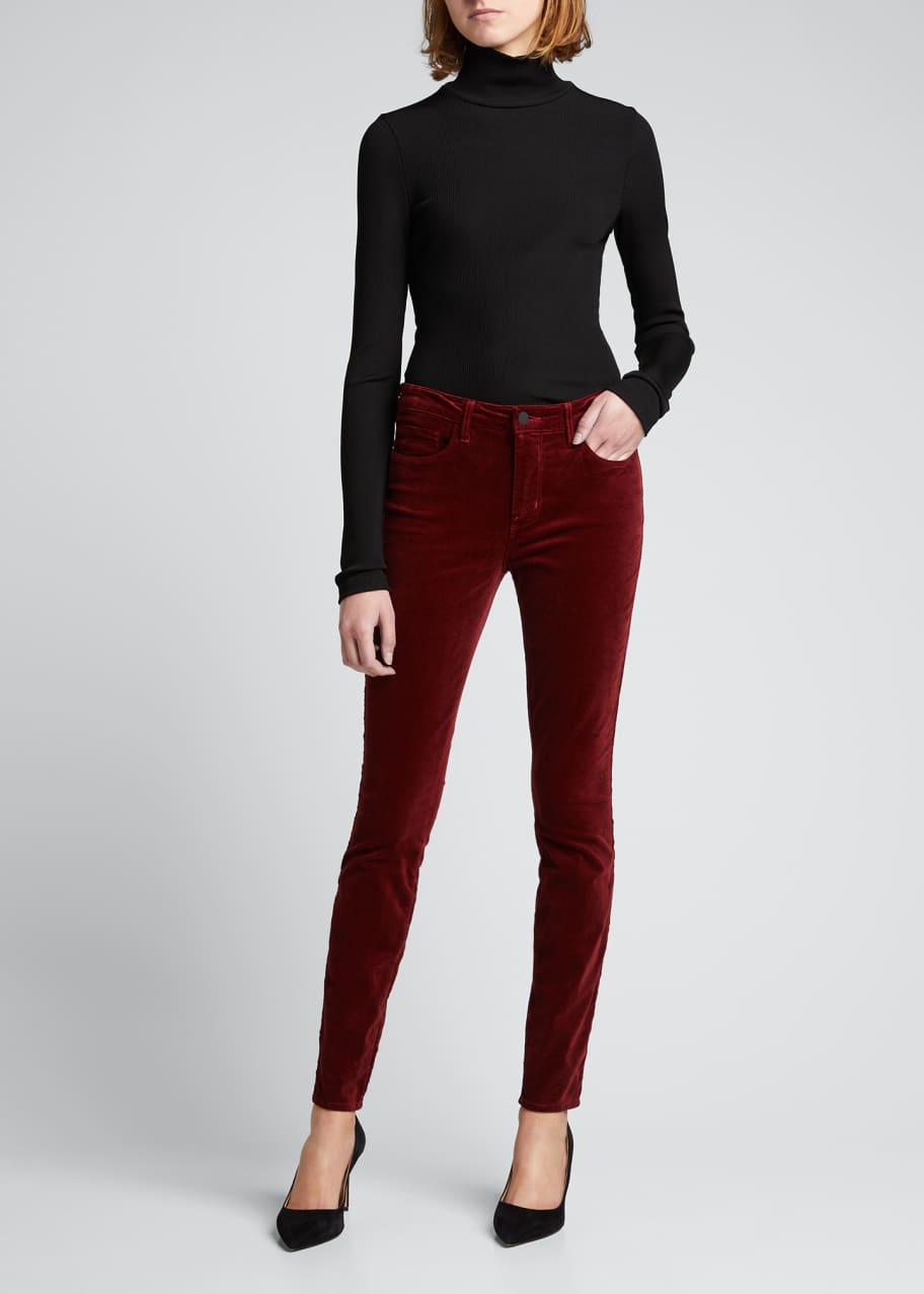 Image 1 of 1: Marguerite Velvet High-Rise Skinny Jeans