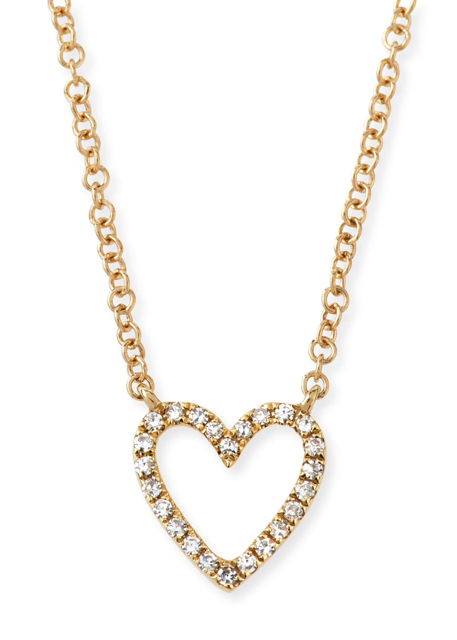 Image 1 of 1: 14k Diamond Open Heart Necklace