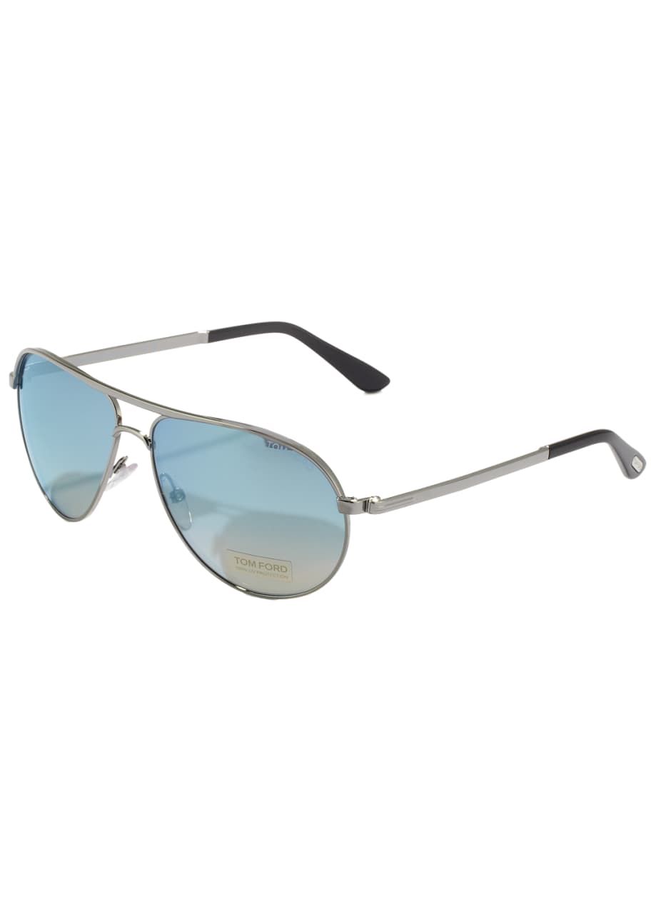 TOM FORD Marko Men s Aviator Sunglasses Silver Mirrored Blue Bergdorf Goodman