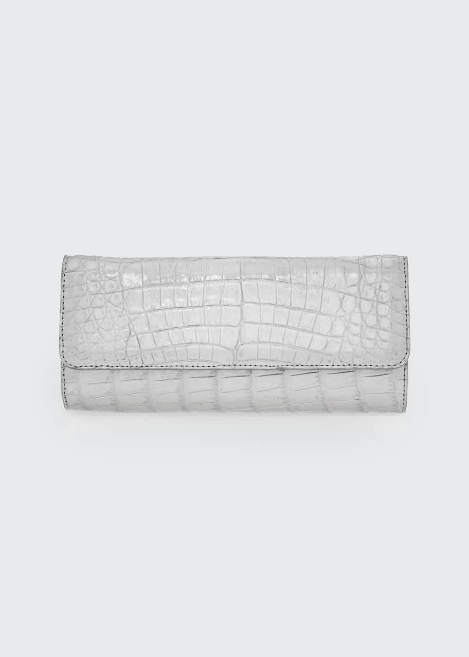 Judith Leiber Kate Caiman Crocodile Clutch Bag