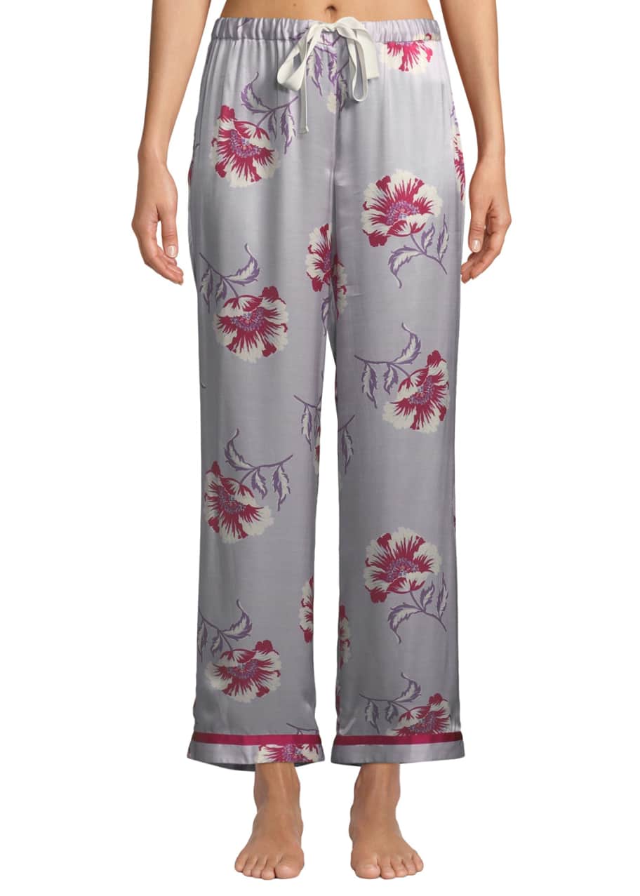 Morgan Lane Esmeralda Chantal Floral Silk Pajama Pants - Bergdorf Goodman
